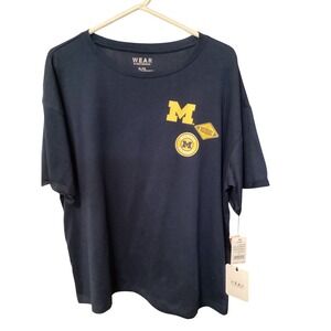 WEAR by Erin Andrews Michigan Wolverines Navy Blue Graphic T-Shirt Mens XL NWT